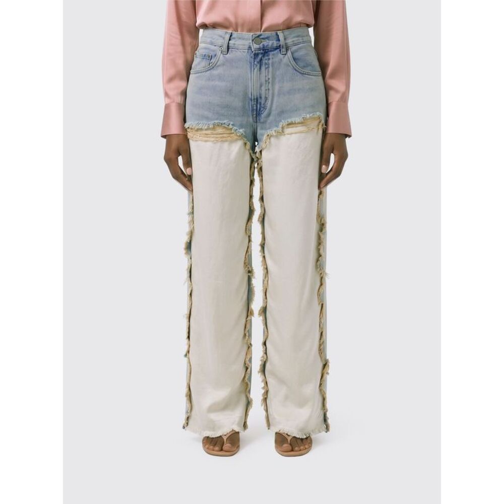 Haikure Women Bonnie Wide Leg Satin Denim Jeans Haikure